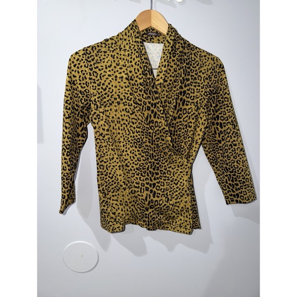 J. McLaughlin Tops - J.McLaughlin Leopard Print Wrap Style Top Catalina Cloth Sz S 1